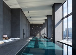 traumhafter luxus pool mit ausblick im luxus hotel aman tokyo japan