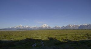 Panorama auf die Rockys vor dem Aman Amangani in Wyoming USA