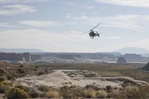 Helikopterflug über das Aman Amangiri inmitter der Würste in Utah Luxus Resort USA