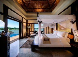 luxus unterkunft mit privaten pool im banyan tree resort bintan in indonesien