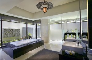 modernes badezimmer im banyan tree ungasan resort in bali indonesien