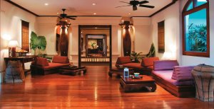 moderne lounge im La residence Phou Vao resort in luang prabang laos