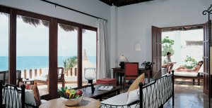 wunderschönes wohnzimmer mit terrasse im maroma resort & spa in lateinamerika mexico riviera maya
