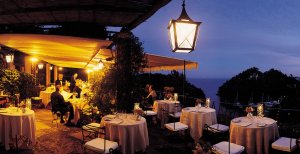romantisches Abendessen mit bester italienischer Küche im hotel splendido in portofino italien