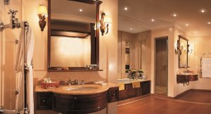 luxuriöses Badezimmer einer suite in der Villa san michele in Florenz Italien