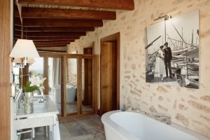 Bad im Cap Rocat Zimmer der Luxus Festung Mallorca Cap Rocat Spanien