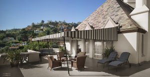 traumhafte terrasse im chateau marmont luxus hotel in beverly hills los angeles kalifornien usa