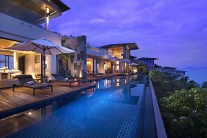 luxus villa mit privaten pool im conrad resort koh samui thailand asien