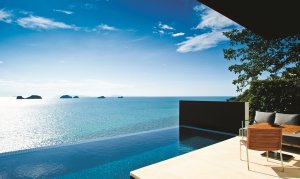 luxus villa mit ausblick und privaten pool im conrad resort koh samui thailand asien