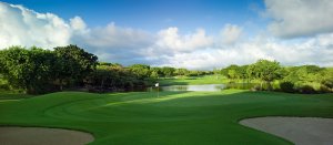 entspannen beim golf spielen auf dem links golf course, Constance Belle Mare Plage, mauritius 