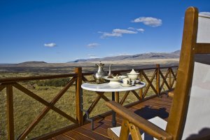 wunderschöne aussicht von der eolo luxus lodge von relais und chateaux in el calafate patagonien argentinien