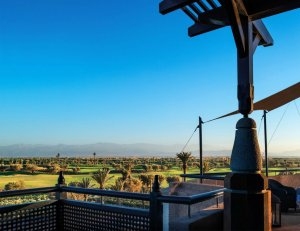 wunderschöner Ausblick von der Terrasse der Presidential Suite im Royal Palm Marrakesch, Marokko