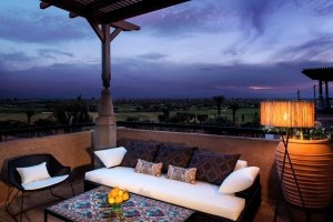 wunderschöne Terrasse eienr Senior Suite im Royal Palm Marrakesch, Marokko 
