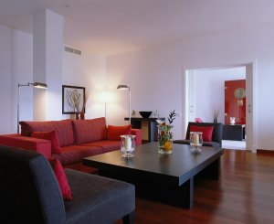 luxuriöses wohnzimmer im fairplay golfhotel und spa in benalup an der costa de la luz in spanien