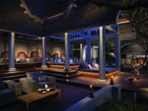 gemütliche bar und lounge im four seasons chiang mai thailand