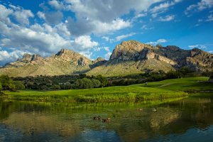 USA, Arizona, Hilton Tucson El Conquistador Golf Resort, canada golf course mit blick auf die berge