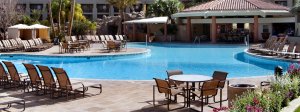 USA, Arizona, Hilton Tucson El Conquistador Golf Resort, desert springs grill direkt am pool 
