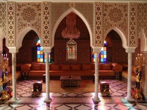 orientalische lobby in afrika marokko marrakesch im L'Mansion