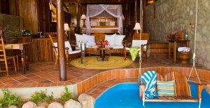 romantische terrasse mit pool im ladera luxus resort in st lucia karibik