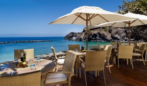 traumhafter blick vom restaurant beach bar abama golf resort auf das meer teneriffa spanien