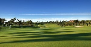 Spanien Gran Canaria wunderschönes Grün auf dem Golfplatz Lopesan Meloneras 