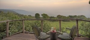 herrlicher Ausblick auf die Natur und die Tierwelt in der Ngorongoro Crater Lodge in Tanzania
